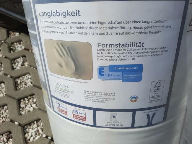 18cm materac 100x200 piankowy visco memory 7stref H3 100kg