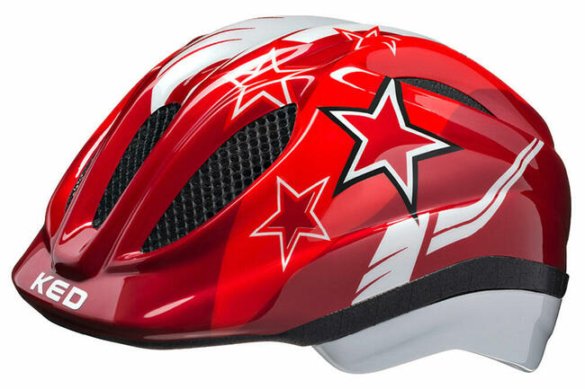 Kask rowerowy KED Meggy II S 46-51cm red stars LED