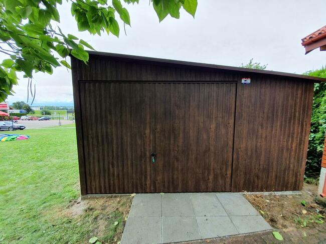 Garaż Blaszany 7x5 drewnopodobny Producent