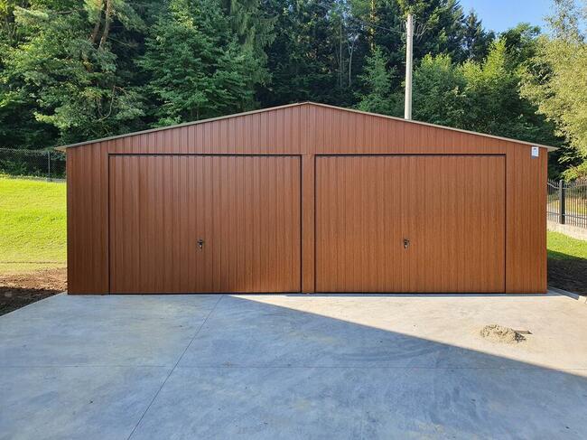 Garaż Blaszany 7x5 drewnopodobny Producent