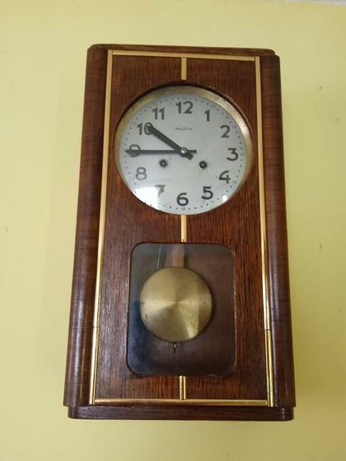 Drewniany zegar ścienny - lata 60