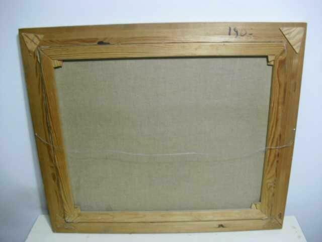 Obraz w pięknej ramie - sygnowany - 78x67cm - ANTYK -