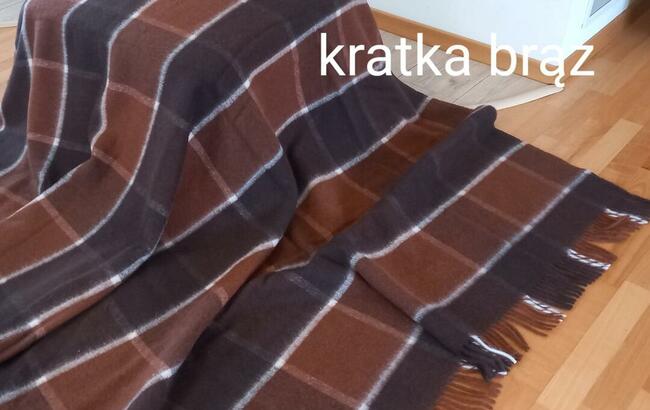 koc wełniany z wełny owczej wełana 100% polski narzuta pled