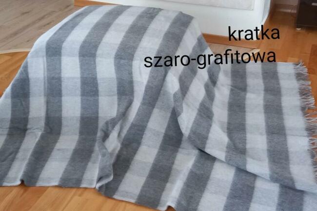 koc wełniany z wełny owczej wełana 100% polski narzuta pled