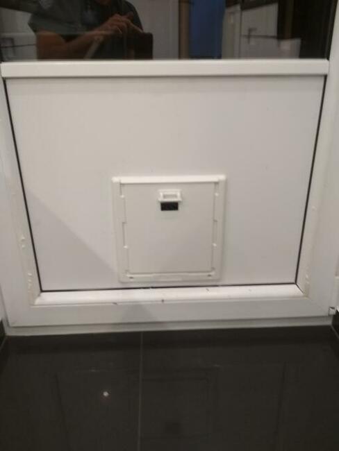 Drzwiczki dla kota psa montaż w oknie drzwiach