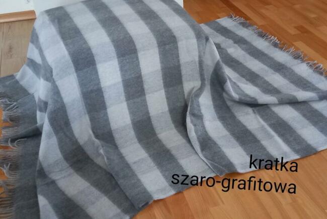 koc wełniany z wełny owczej wełana 100% polski narzuta pled