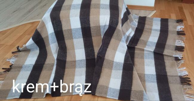 koc wełniany z wełny owczej wełana 100% polski narzuta pled