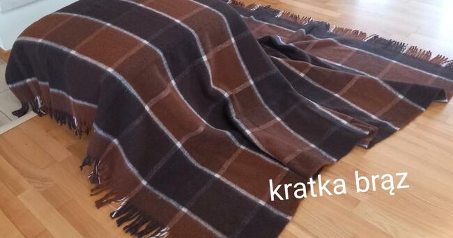 koc wełniany z wełny owczej wełana 100% polski narzuta pled