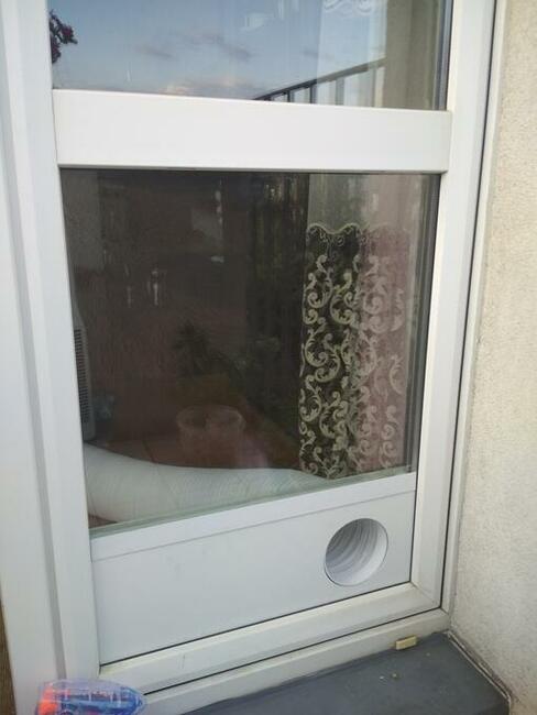 Drzwiczki dla kota psa montaż w oknie drzwiach