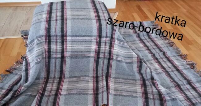 koc wełniany z wełny owczej wełana 100% polski narzuta pled