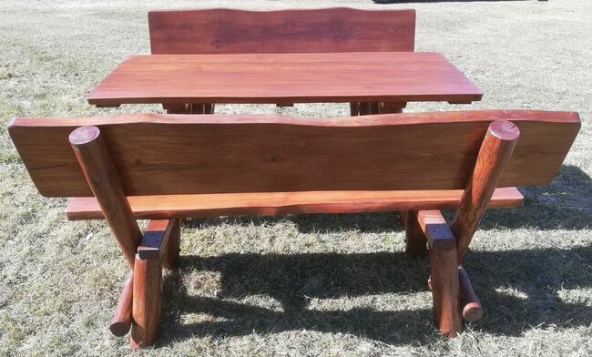 Meble ogrodowe dębowe drewniane biesiadne niepowtarzalne