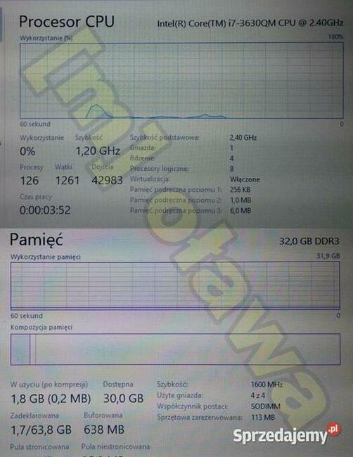 super TOSHIBA i7-3630QM 32GB RAMu 2 dyski HDD 17 FHD Win11