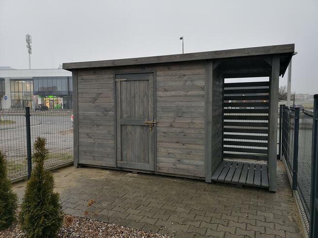 Domek 3 x 1,5m +drewutnia 1 x 1,5m z dachem prostym