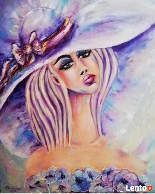 obraz olejny, kobieta, energetyczna, wiosenna