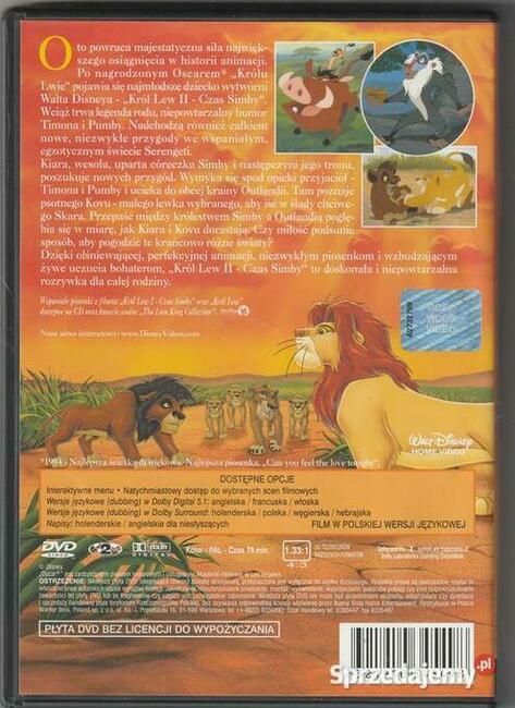 Król lew II czas simby Disney DVD