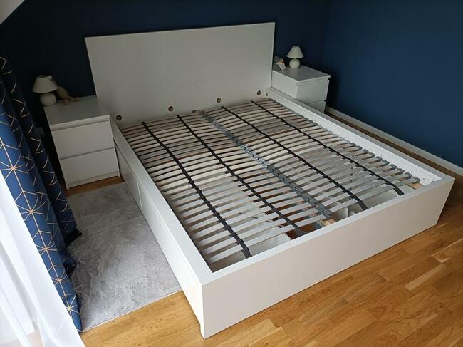 Łóżko stelaż MALM IKEA 160x200 4 pojemniki JAK NOWE!