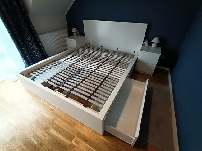 Łóżko stelaż MALM IKEA 160x200 4 pojemniki JAK NOWE!