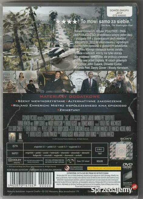 2012 John Cusack DVD