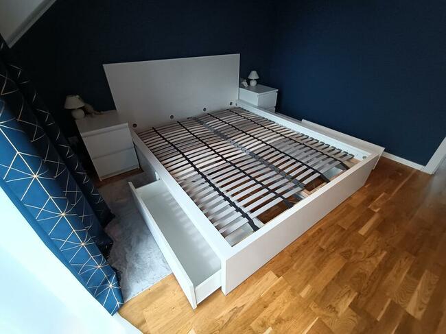 Łóżko stelaż MALM IKEA 160x200 4 pojemniki JAK NOWE!