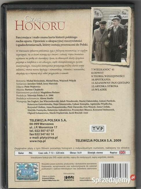 Czas honoru 2 Odcinki 7-13 DVD