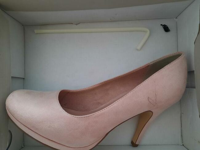 Tamaris różane czółenka obcas 10cm 40 25,5cm