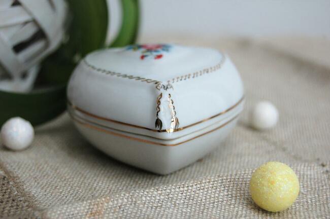 Puzderko szkatułka serce porcelana Ćmielów vintage