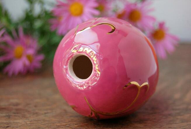 Jajo złocone, pisanka, ceramika Emaux de Longwy, Francja