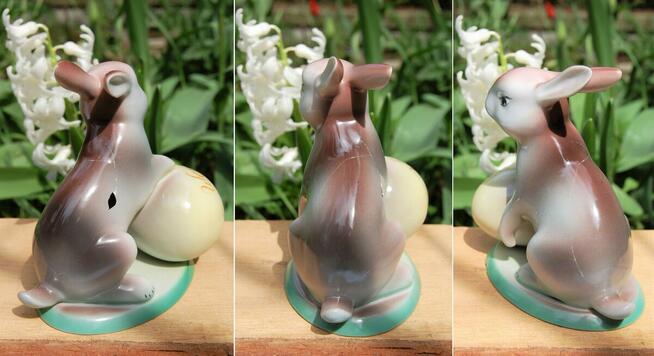 Zając Wesołego Alleluja figurka porcelana Ćmielów vintage