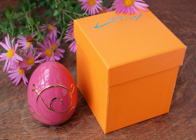 Jajo złocone, pisanka, ceramika Emaux de Longwy, Francja