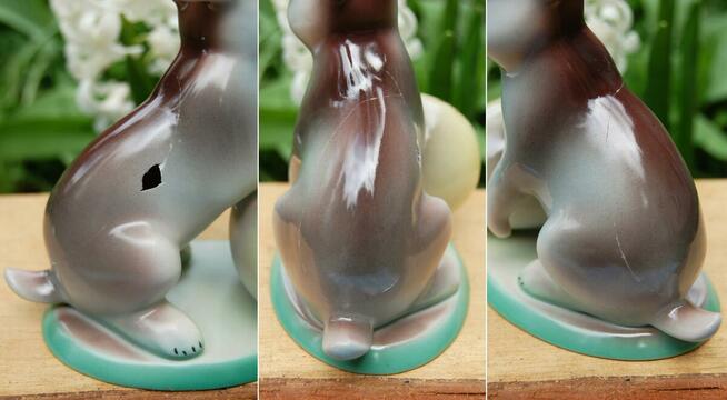 Zając Wesołego Alleluja figurka porcelana Ćmielów vintage