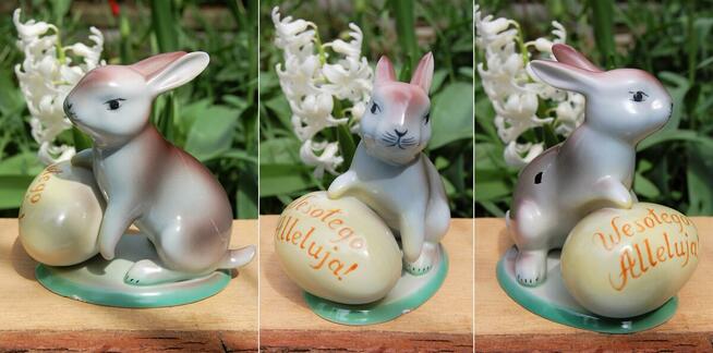 Zając Wesołego Alleluja figurka porcelana Ćmielów vintage