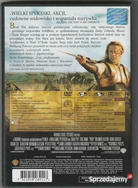 Troja specjalna edycja dwupłytowa Brad Pitt DVD
