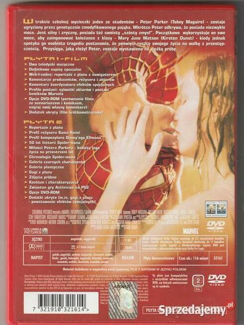 SPIDER MAN specjalne wydanie dwupłytowe DVD