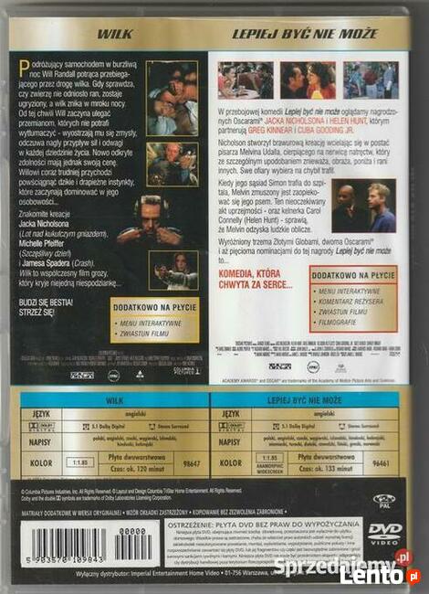 Wilk / Lepiej być nie może Jack Nicholson DVD