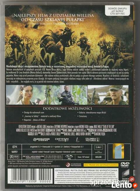ŁZY SŁOŃCA Bruce Willis Wersja rozszerzona DVD