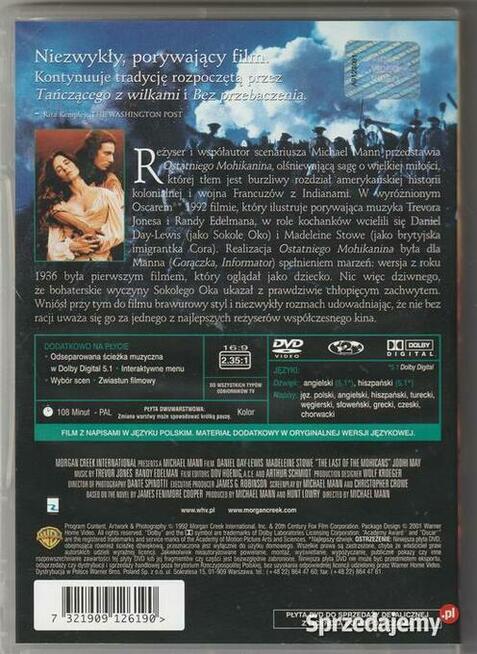 Ostatni Mohikanin DVD