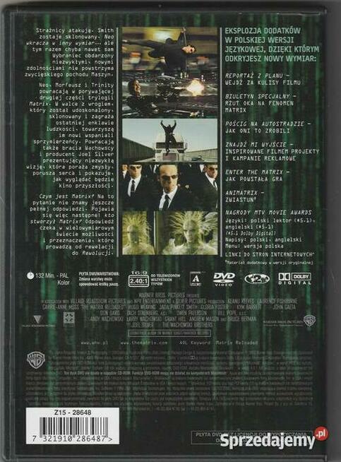 Film Matrix Reaktywacja edycja dwupłytowa DVD