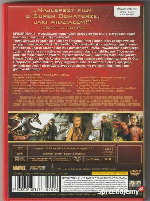 SPIDER-MAN 2 specjalna edycja lektor pl DVD