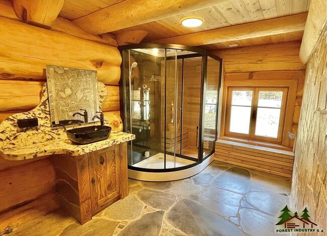 nowy, całoroczny i wyjątkowy dom w górach, z bali cedrowych.