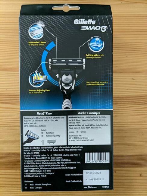 Gillette Mach3 Maszynka+ 5 ostrzy Zafoliowana