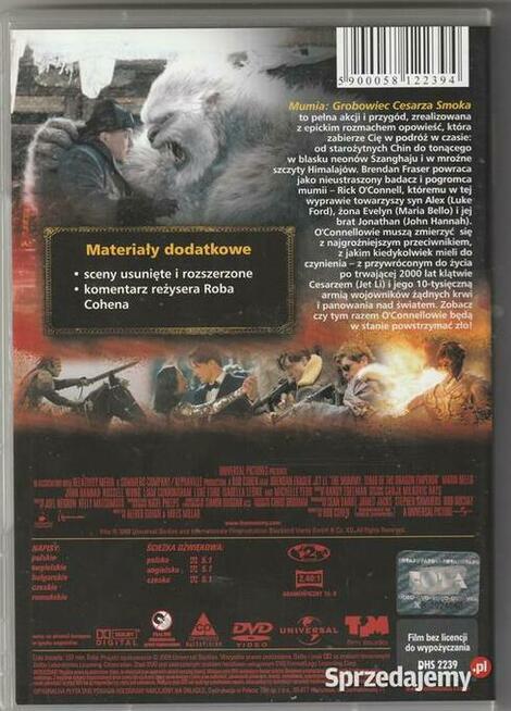 Mumia Grobowiec Cesarza Smoka Brendan Fraser DVD