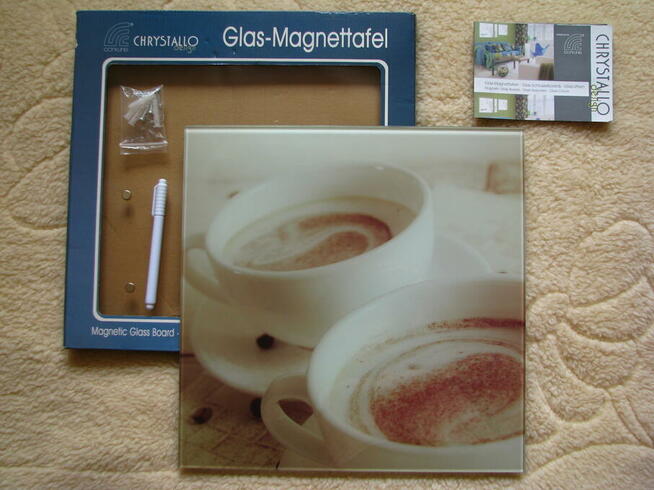 Szklana tablica suchościeralno-magnetyczna 35 x 35 cm