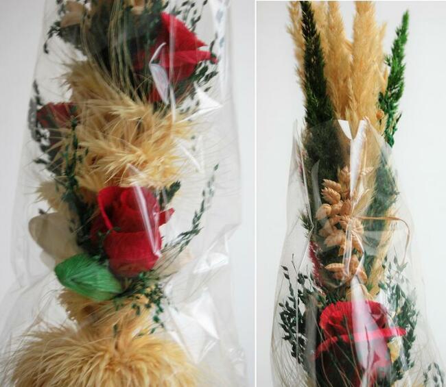 Palma wielkanocna tradycyjna, czerwone róże, 85 cm