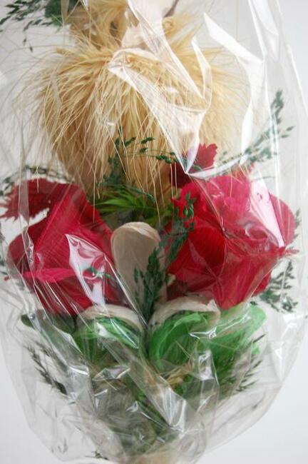 Palma wielkanocna tradycyjna, czerwone róże, 85 cm