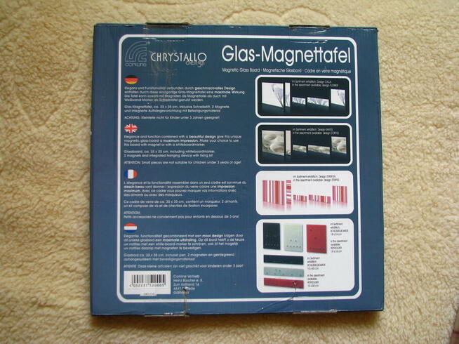 Szklana tablica suchościeralno-magnetyczna 35 x 35 cm