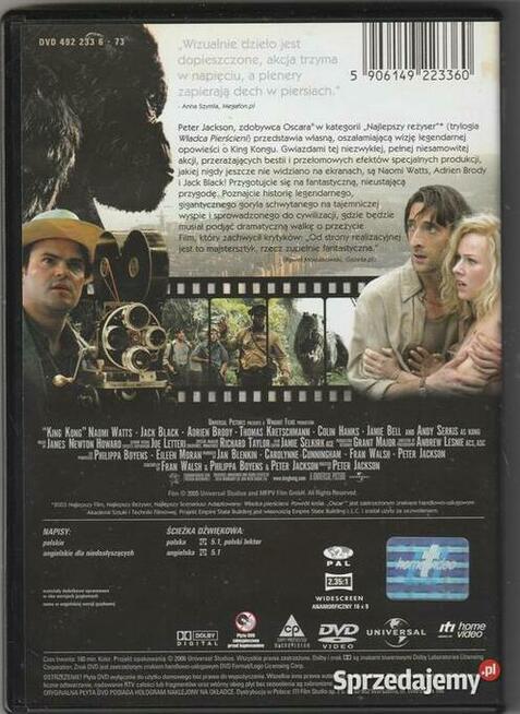King Kong Jamie Bell, Kyle Chandler DVD
