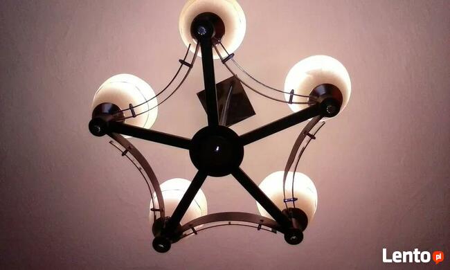 Żyrandol na pięć żarówek gwint E27