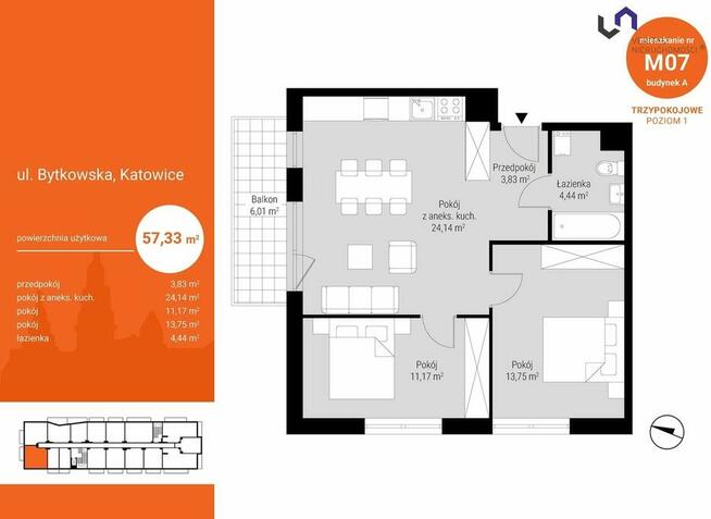 Mieszkanie Katowice Józefowiec, Bytkowska