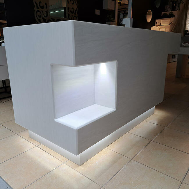 Wyspa kuchenna wykonana z kompozytu ze zintegrowanym zlewem