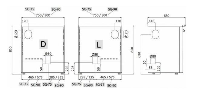 Piec kuchenny kuchnia SENKO SG-90 - czerwona